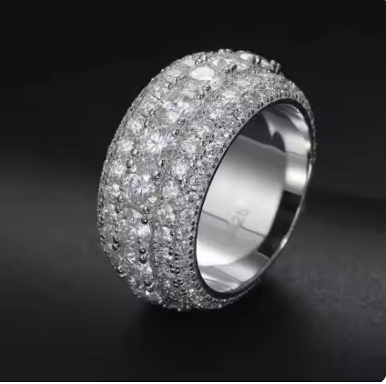 Pave 925 Silver Moissanite
