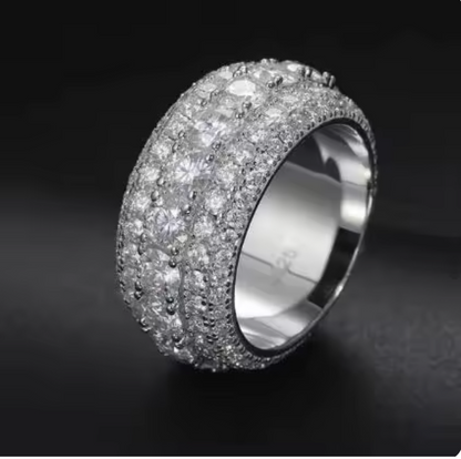 Pave 925 Silver Moissanite
