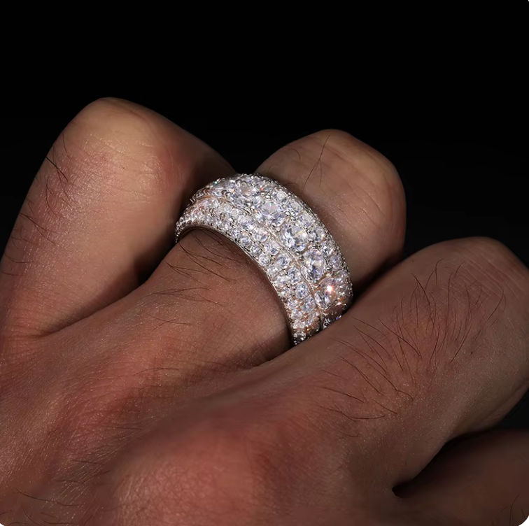 Pave 925 Silver Moissanite
