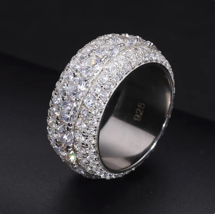 Pave 925 Silver Moissanite