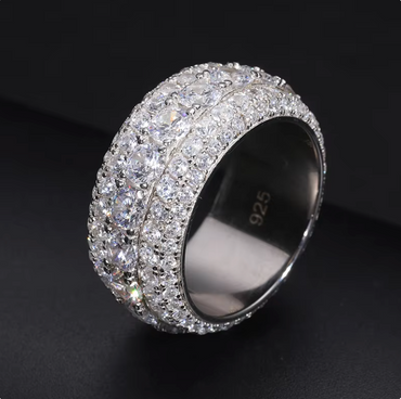 Pave 925 Silver Moissanite