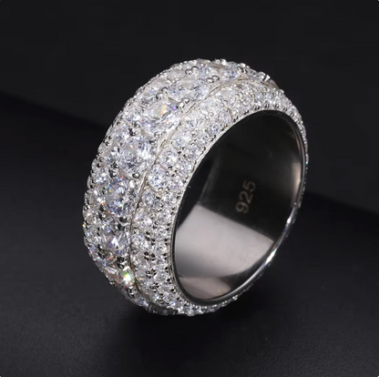Pave 925 Silver Moissanite