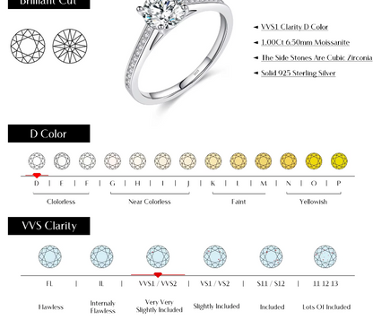 Alle 925 Silver Moissanite