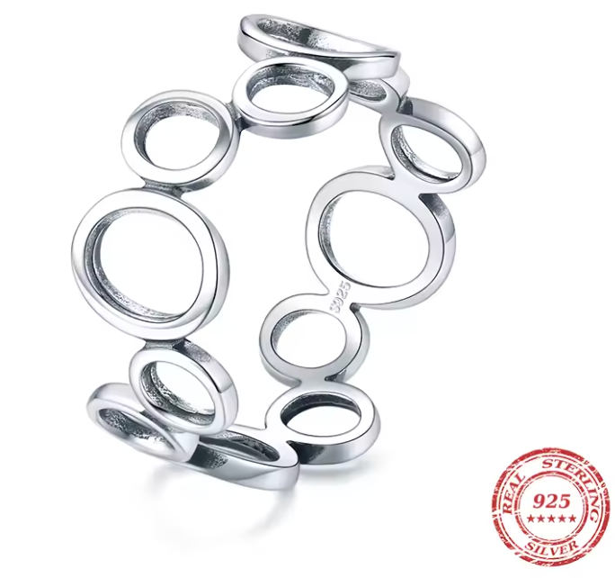 Irregular Round Ring 925 Silver
