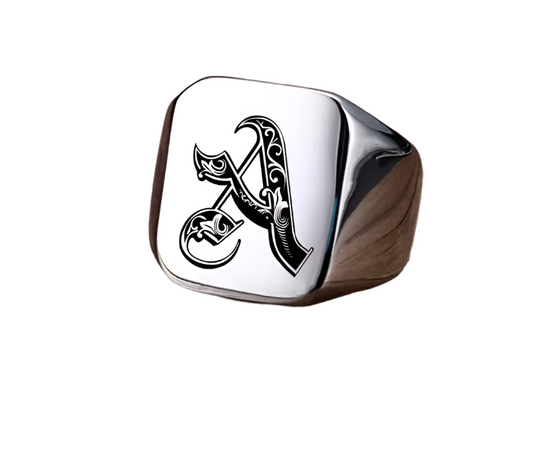 Retro Initials Ring