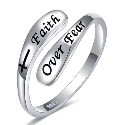 Faith Over Fear Ring 925 Silver