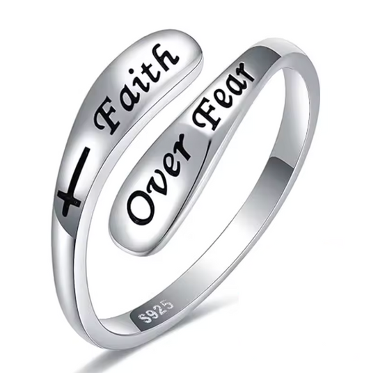 Faith Over Fear Ring 925 Silver
