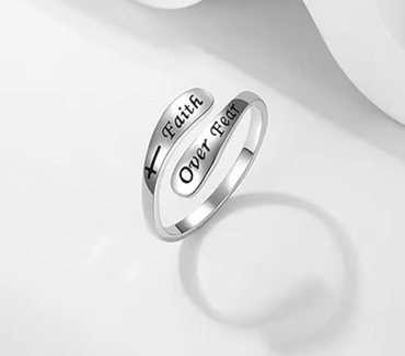 Faith Over Fear Ring 925 Silver