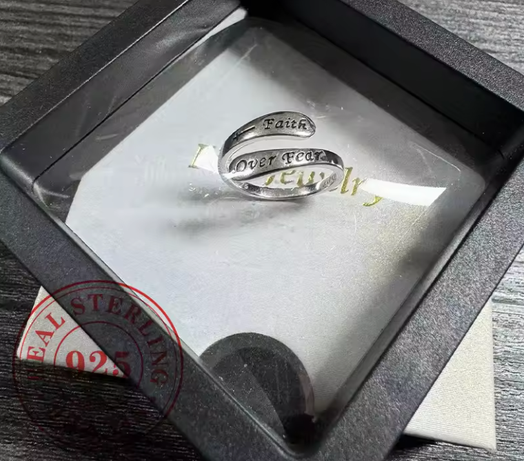 Faith Over Fear Ring 925 Silver
