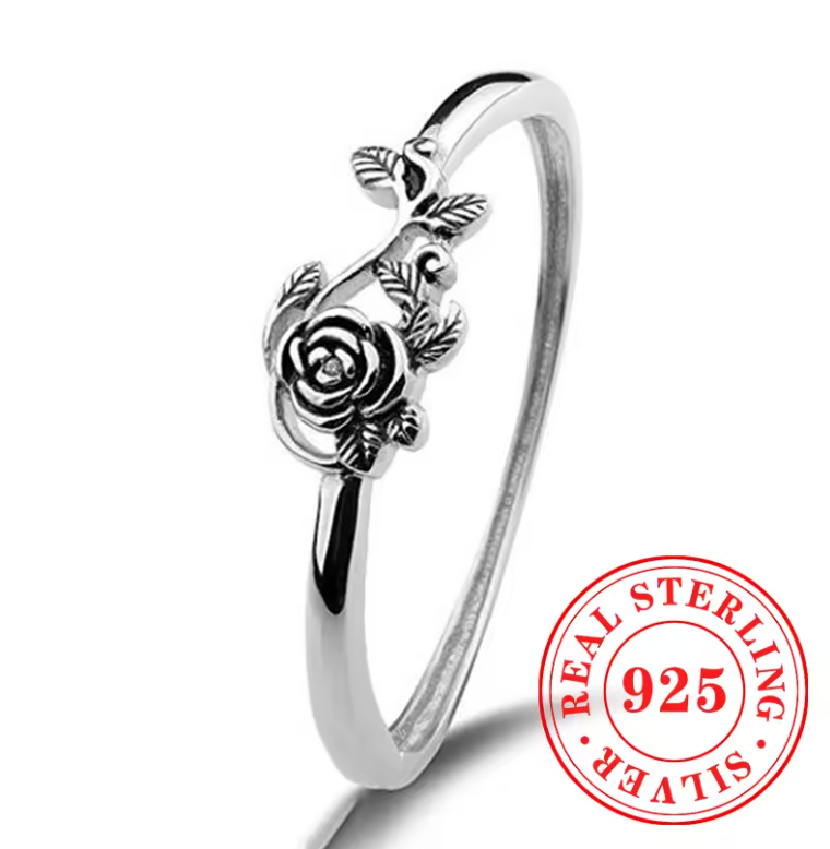 Vintage Black Ring 925 Silver