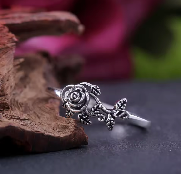 Vintage Black Ring 925 Silver
