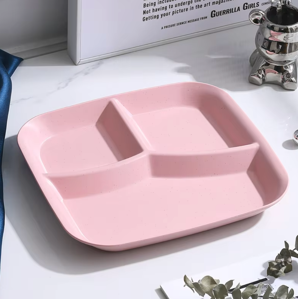 Unbreakable Square Divided Plates – Eco-Friendly & Family-Friendly 🌿✨
