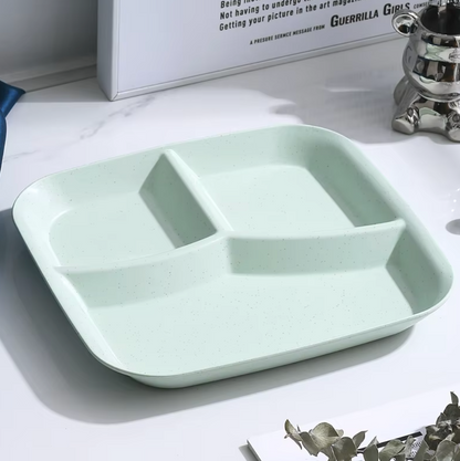 Unbreakable Square Divided Plates – Eco-Friendly & Family-Friendly 🌿✨