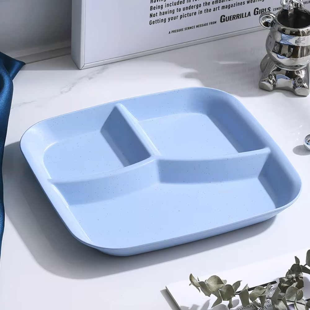 Unbreakable Square Divided Plates – Eco-Friendly & Family-Friendly 🌿✨