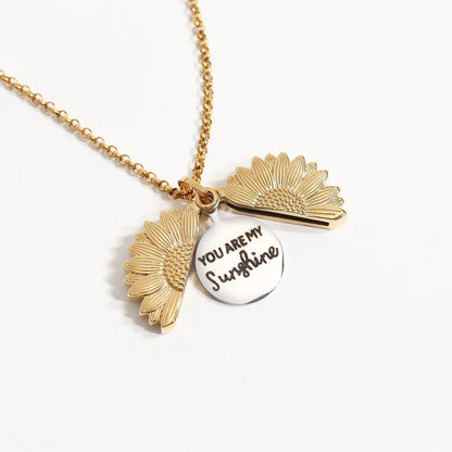 Sunflower Hidden Message Necklace