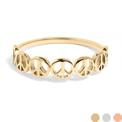 Peace Sign Stacking Ring