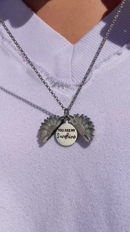 Sunflower Hidden Message Necklace