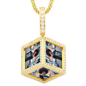 14K Gold Plating Custom Pendant Photo Medallion Necklace