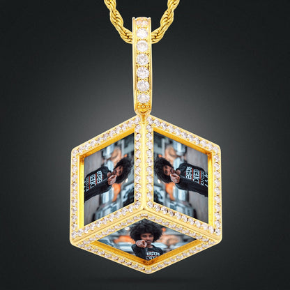 14K Gold Plating Custom Pendant Photo Medallion Necklace