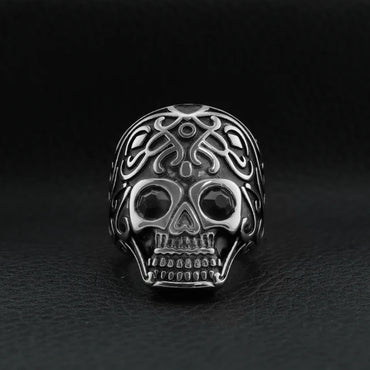 Black CZ Eyed Skull Stainless