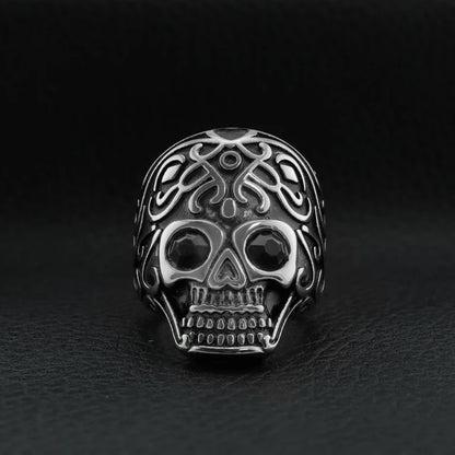 Black CZ Eyed Skull Stainless
