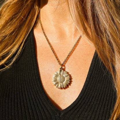 Sunflower Hidden Message Necklace